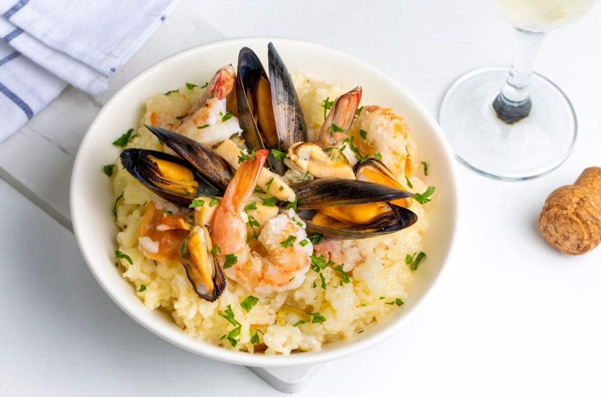 seafood dish with mussels and shrimp